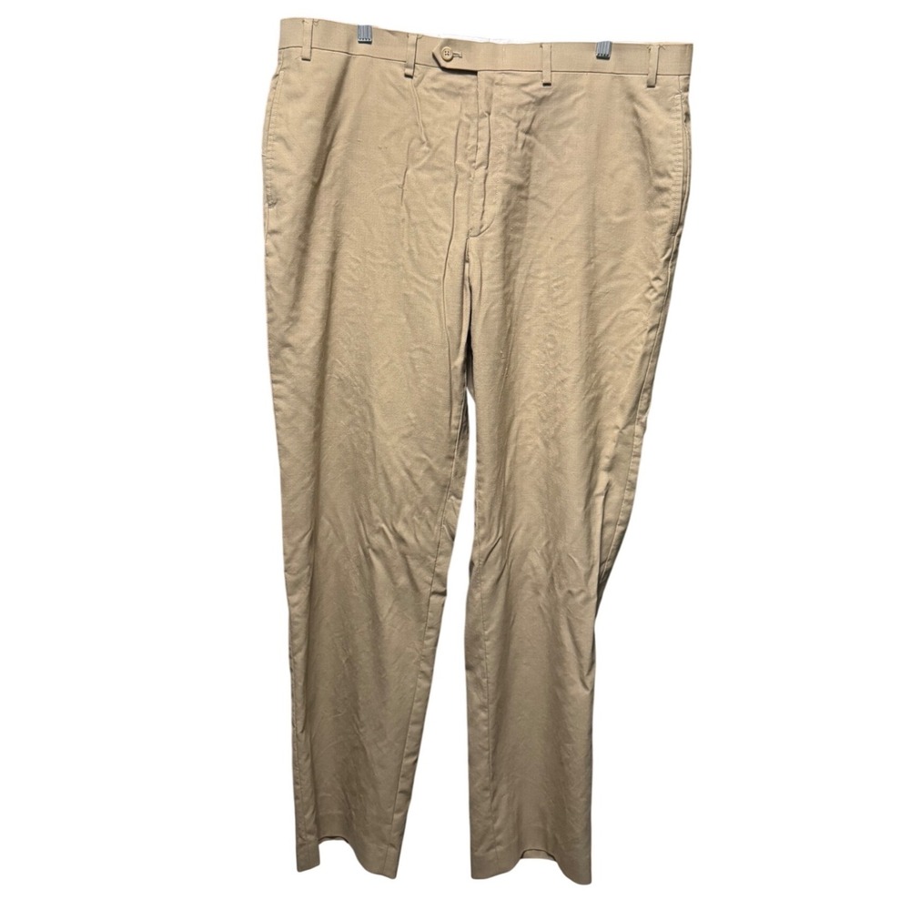 Lauren Ralph Lauren Total Comfort Dress Pants 40W 32L Tan Khaki Good Flat Front